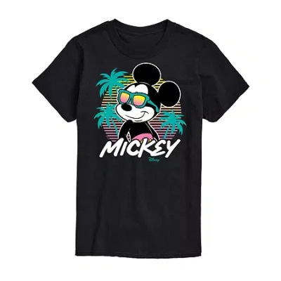 Novelty Mens Short Sleeve Mickey Mouse Graphic T-shirt In Black