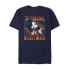 Novelty Mens Short Sleeve Mickey Mouse Graphic T-shirt In Blue