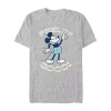Novelty Mens Short Sleeve Mickey Mouse Graphic T-shirt In Gray