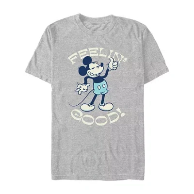 Novelty Mens Short Sleeve Mickey Mouse Graphic T-shirt In Gray