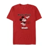 Novelty Mens Short Sleeve Mickey Mouse Graphic T-shirt In Red