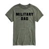 Novelty Mens Short Sleeve Military Dad Graphic T-shirt In Green