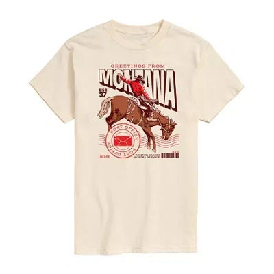 Novelty Mens Short Sleeve Montana Graphic T-shirt In Sand