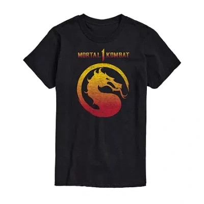 Novelty Mens Short Sleeve Mortal Kombat Graphic T-shirt In Black