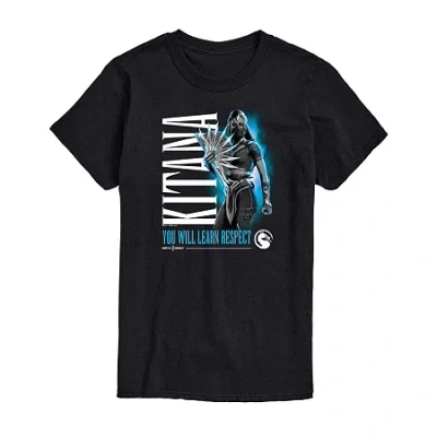 Novelty Mens Short Sleeve Mortal Kombat Graphic T-shirt In Black