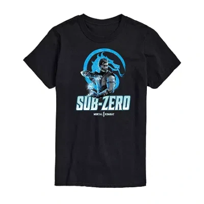 Novelty Mens Short Sleeve Mortal Kombat Graphic T-shirt In Black