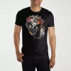 Novelty Mens Short Sleeve Naruto Graphic T-shirt In Black