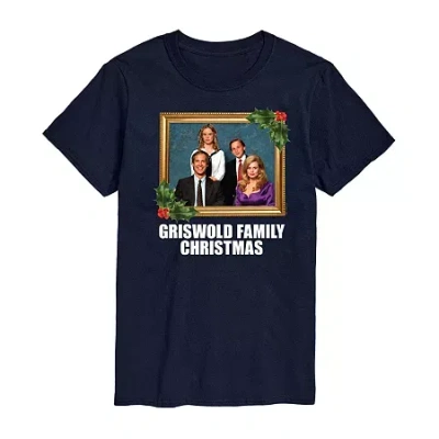 Novelty Mens Short Sleeve National Lampoon's Christmas Vacation Graphic T-shirt In Blue