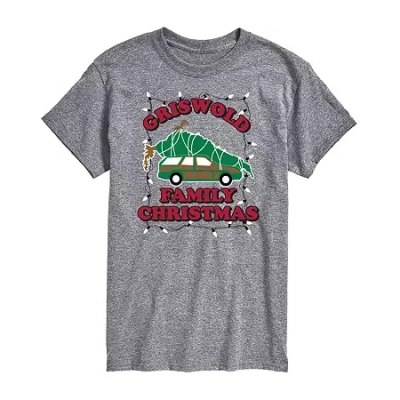 Novelty Mens Short Sleeve National Lampoon's Christmas Vacation Graphic T-shirt In Gray