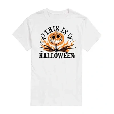 Novelty Mens Short Sleeve Nightmare Before Christmas Graphic T-shirt In White