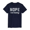 Novelty Mens Short Sleeve Nope Not Today Graphic T-shirt In Blue