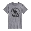 Novelty Mens Short Sleeve Old Man Graphic T-shirt In Gray