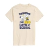 Novelty Mens Short Sleeve Peanuts 100 Days Of School Graphic T-shirt In Sand