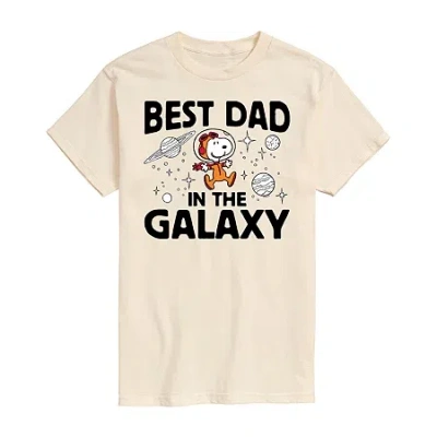 Novelty Mens Short Sleeve Peanuts Best Dad Graphic T-shirt In Sand