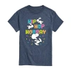 Novelty Mens Short Sleeve Peanuts Easter Graphic T-shirt In Blue