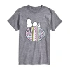 Novelty Mens Short Sleeve Peanuts Easter Graphic T-shirt In Gray
