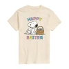 Novelty Mens Short Sleeve Peanuts Easter Graphic T-shirt In Sand