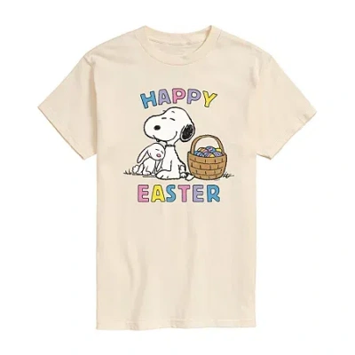 Novelty Mens Short Sleeve Peanuts Easter Graphic T-shirt In Sand