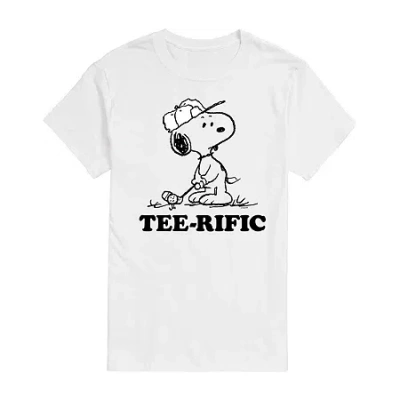 Novelty Mens Short Sleeve Peanuts Golf T-shirt In White