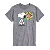 Novelty Mens Short Sleeve Peanuts Graphic T-shirt In Gray