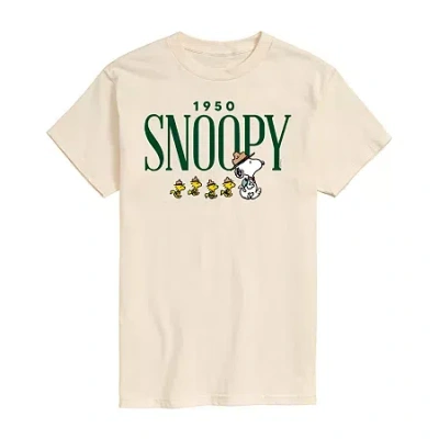 Novelty Mens Short Sleeve Peanuts Graphic T-shirt In Sand