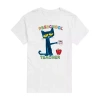 Novelty Mens Short Sleeve Pete The Cat Graphic T-shirt In White