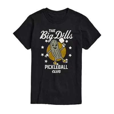 Novelty Mens Short Sleeve Pickleball Graphic T-shirt In Black