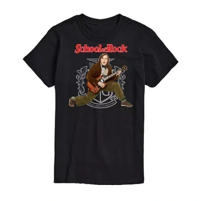 Novelty Mens Short Sleeve School Of Rock Graphic T-shirt In Black