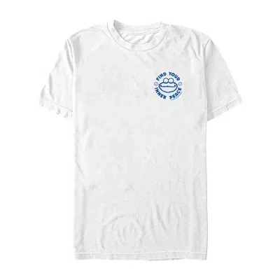 Novelty Mens Short Sleeve Sesame Street Graphic T-shirt In White