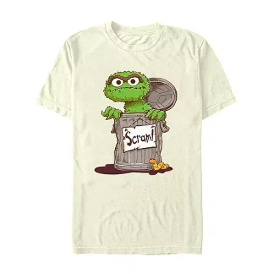 Novelty Mens Short Sleeve Sesame Street Graphic T-shirt In White
