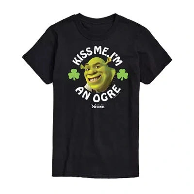 Novelty Mens Short Sleeve Shrek St. Patrick's Day T-shirt In Black