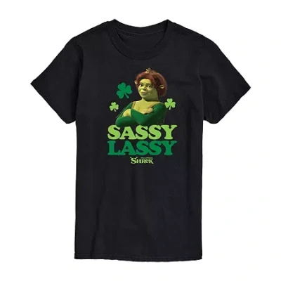 Novelty Mens Short Sleeve Shrek St. Patrick's Day T-shirt In Black
