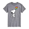 Novelty Mens Short Sleeve Snoopy Graphic T-shirt In Gray