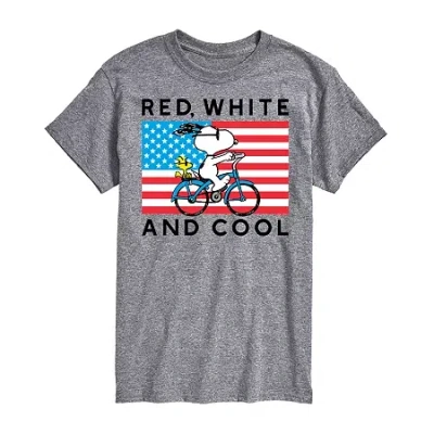 Novelty Mens Short Sleeve Snoopy Red In Gray