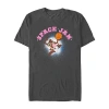 Novelty Mens Short Sleeve Space Jam Graphic T-shirt In Black