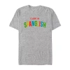 Novelty Mens Short Sleeve Spanglish Graphic T-shirt In Gray