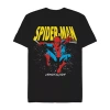 Novelty Mens Short Sleeve Spiderman Graphic T-shirt In Black