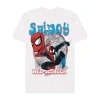 Novelty Mens Short Sleeve Spiderman Graphic T-shirt In White