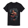 Novelty Mens Short Sleeve Spiderman Marvel Graphic T-shirt In Black