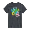 Novelty Mens Short Sleeve Spongebob Earth Day Graphic T-shirt In Gray