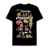 Novelty Mens Short Sleeve Spongebob Graphic T-shirt In Black