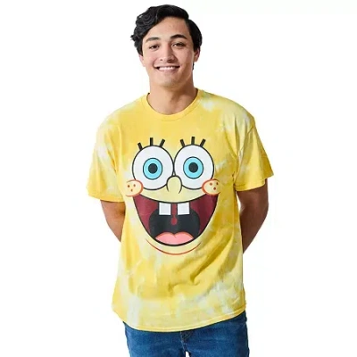 Novelty Mens Short Sleeve Spongebob Graphic T-shirt In Yellow