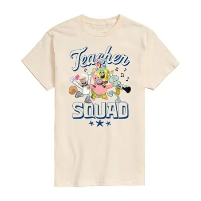 Novelty Mens Short Sleeve Spongebob Teacher Squad Graphic T-shirt In Sand