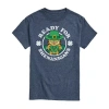 Novelty Mens Short Sleeve St. Patrick's Day Garfield Graphic T-shirt In Blue