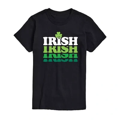 Novelty Mens Short Sleeve St. Patrick's Day Graphic T-shirt In Black