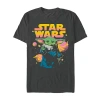 Novelty Mens Short Sleeve Star Wars Graphic T-shirt In Black