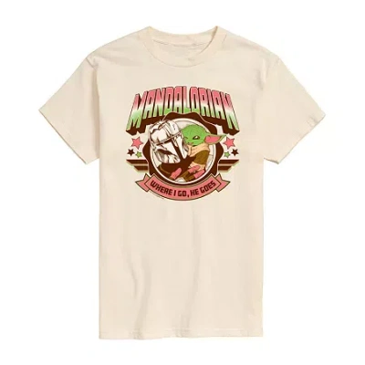 Novelty Mens Short Sleeve Star Wars Graphic T-shirt In Sand