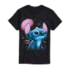 Novelty Mens Short Sleeve Stitch Graphic T-shirt In Black