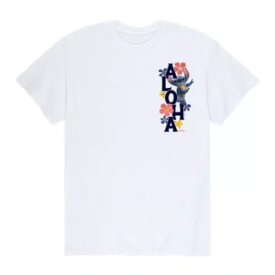 Novelty Mens Short Sleeve Stitch Graphic T-shirt In White