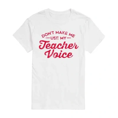 Novelty Mens Short Sleeve Teacher Graphic T-shirt In White